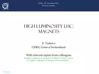 HIGH LUMINOSITY LHC: MAGNETS