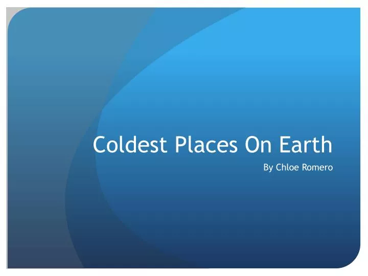 coldest places on earth