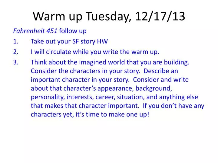 warm up tues day 12 17 13