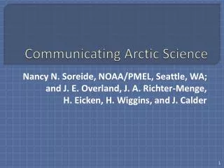 Communicating Arctic Science