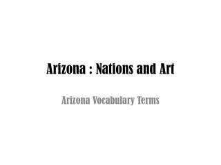 Arizona : Nations and Art