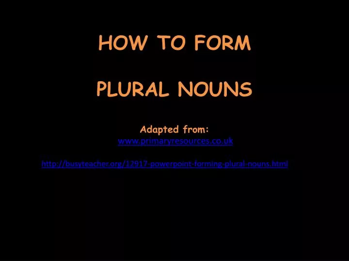 how to form plural nouns adapted from www primaryresources co uk