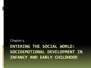 Entering the social world: Socioemotional development in infancy and early childhood