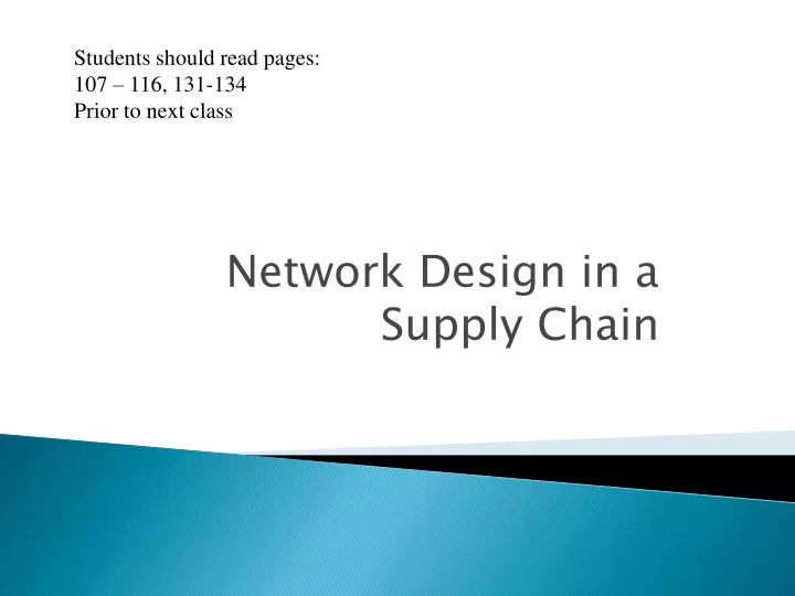 network design in a supply chain