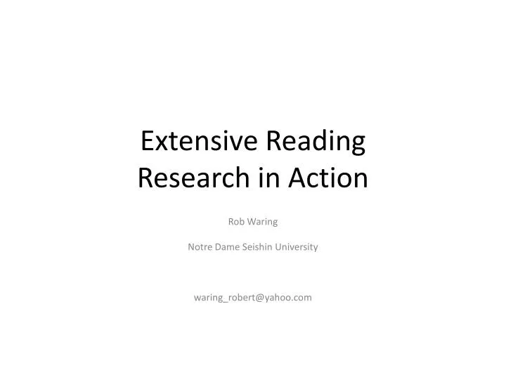 extensive reading research in action