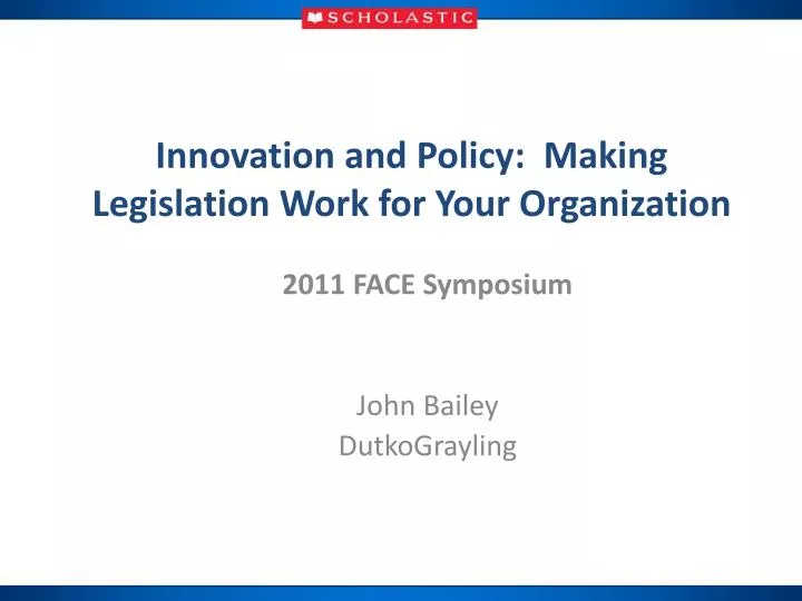 innovation and policy making legislation work for your organization