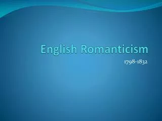 English Romanticism