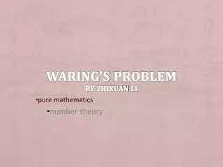 Waring's problem by zhixuan li
