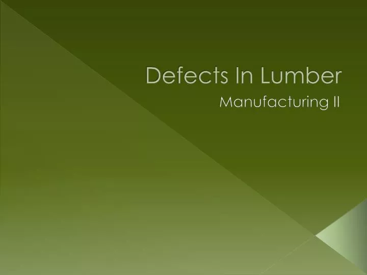 defects in lumber