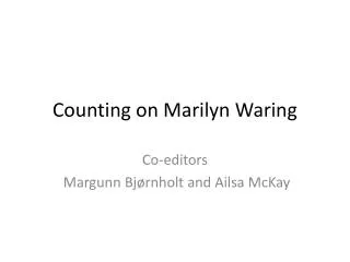 Counting on Marilyn Waring