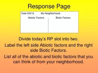Response Page