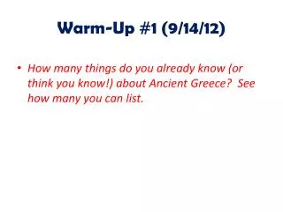 Warm-Up #1 (9/14/12)