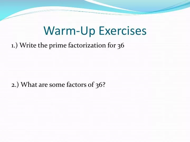 warm up exercises