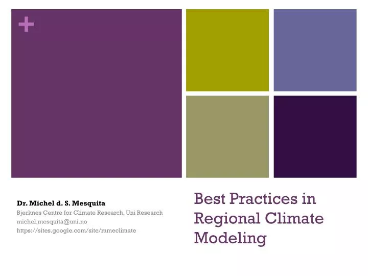 best practices in regional climate modeling