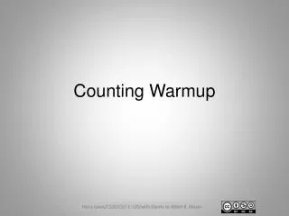 Counting Warmup