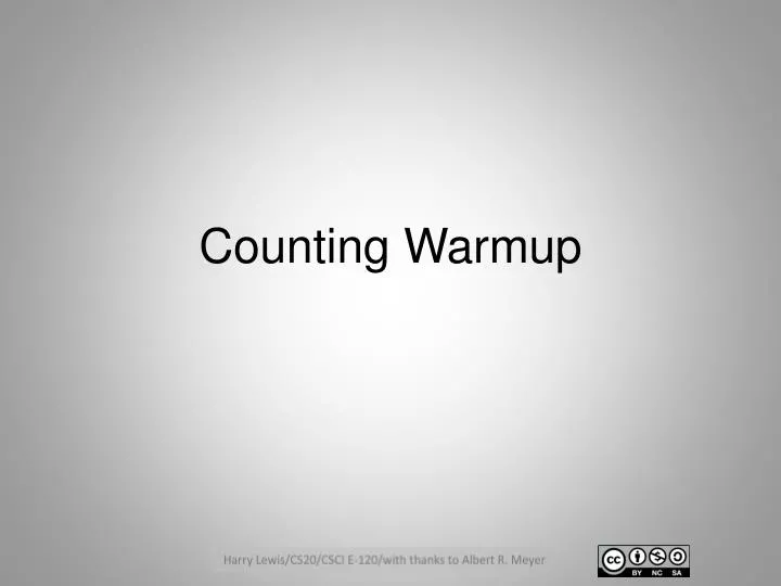 counting warmup