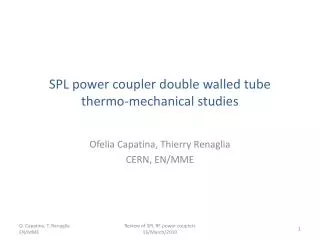 SPL power coupler double walled tube thermo-mechanical studies