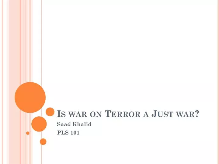 is war on terror a just war