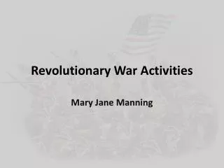 revolutionary war activities