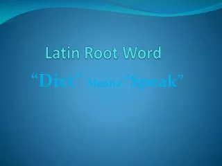 Latin Root Word