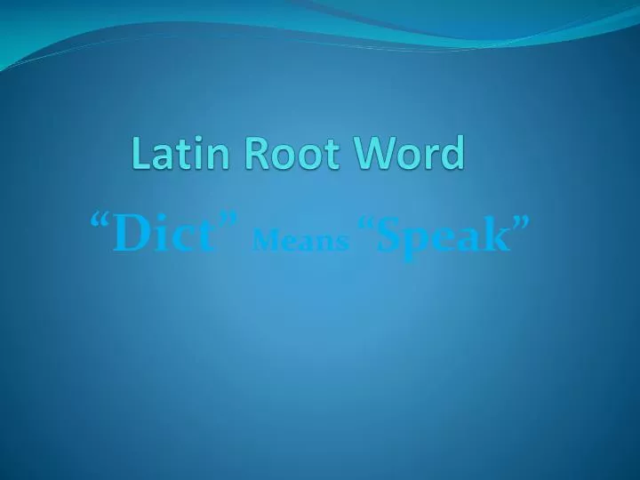 latin root word