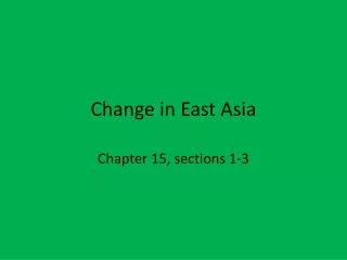 Change in East Asia