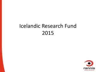 Icelandic Research Fund 2015