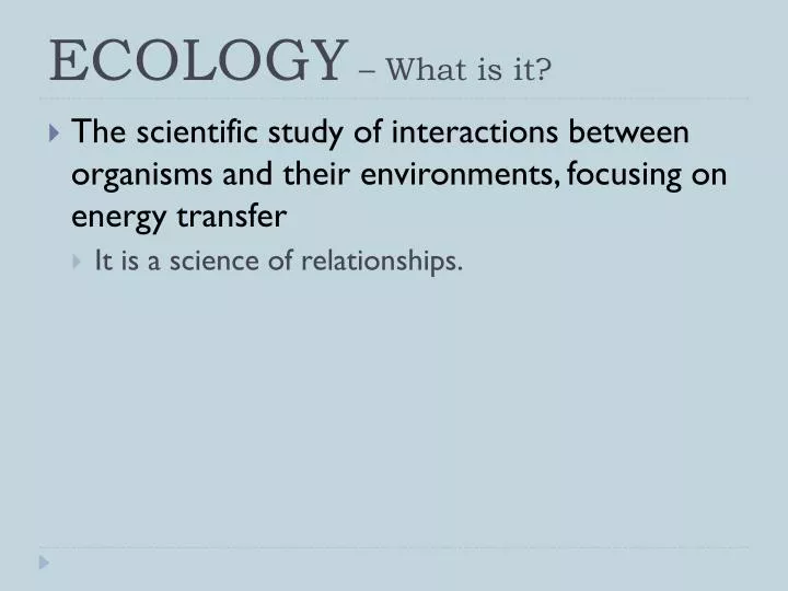 ecology what is it