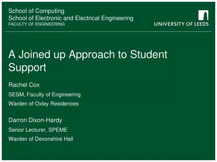 a joined up approach to student support