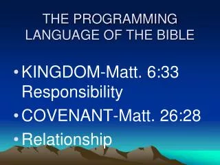 THE PROGRAMMING LANGUAGE OF THE BIBLE