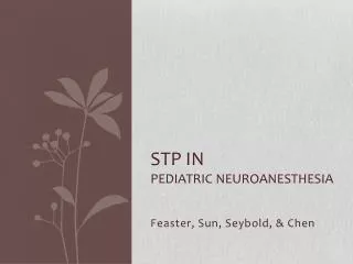 STP in Pediatric Neuroanesthesia