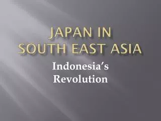 Japan in South East Asia