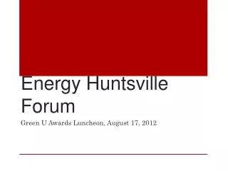 Energy Huntsville Forum