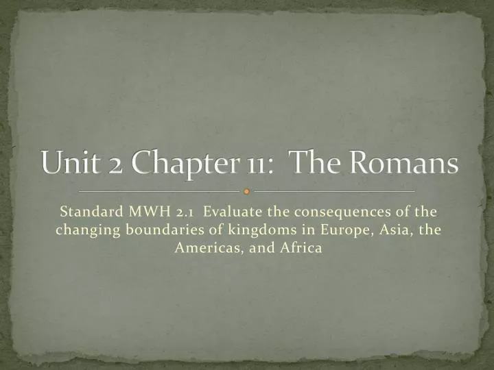 unit 2 chapter 11 the romans