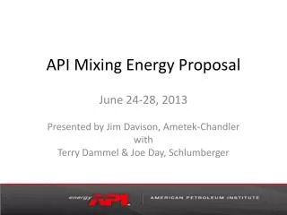 API Mixing Energy Proposal