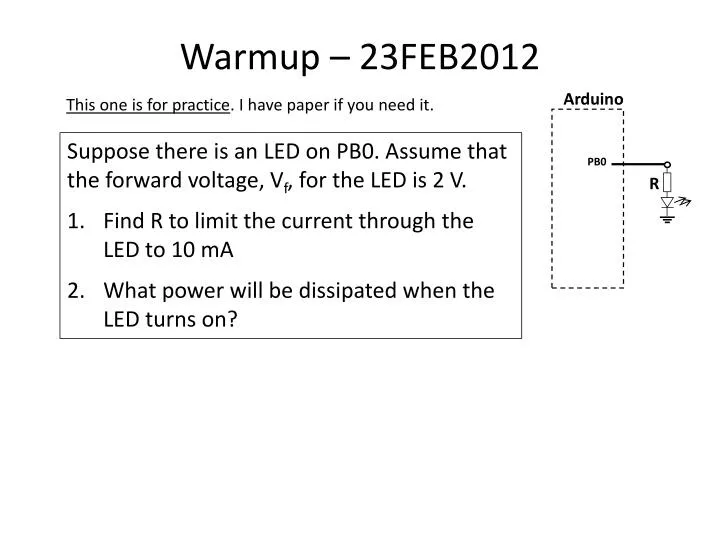 warmup 23feb2012