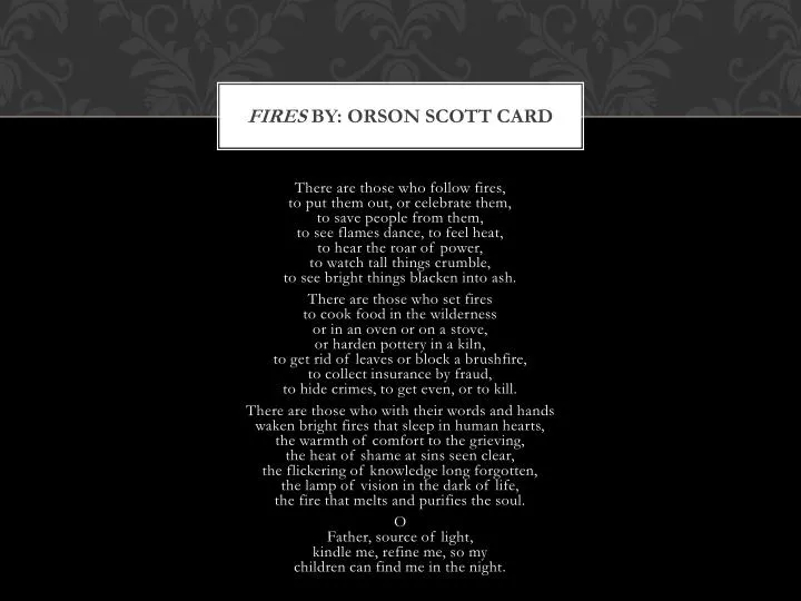 fires by orson scott card