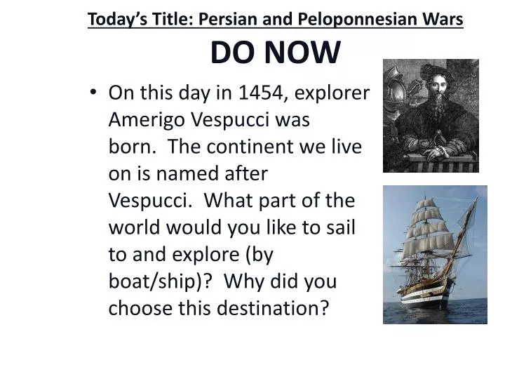 today s title persian and peloponnesian wars do now