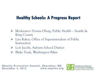 Healthy Schools: A Progress Report