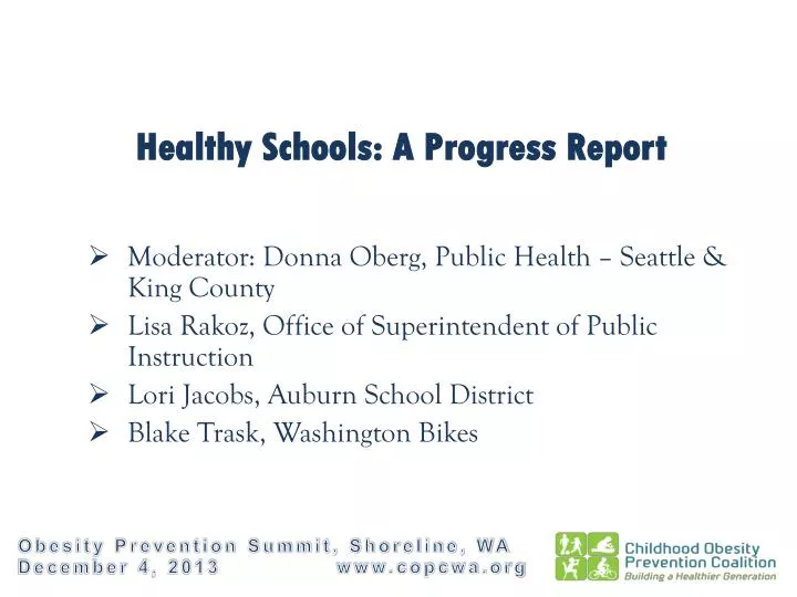 healthy schools a progress report
