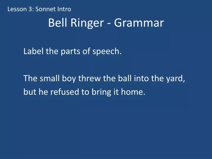 bell ringer grammar