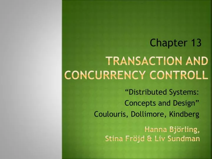 PPT - Transaction And Concurrency Controll PowerPoint Presentation ...