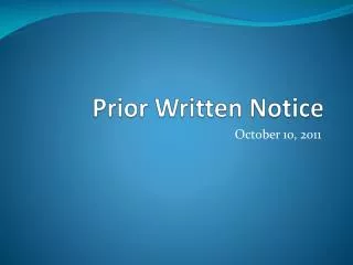 Prior Written Notice