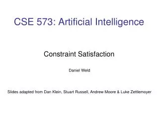 CSE 573 : Artificial Intelligence