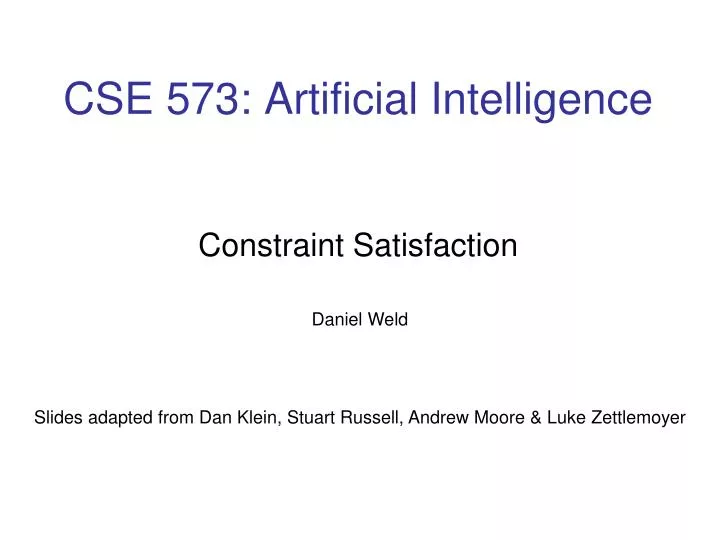 cse 573 artificial intelligence