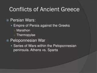 Conflicts of Ancient Greece