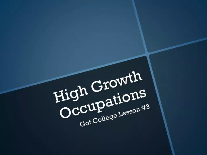 high growth occupations