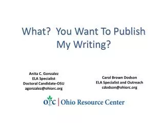 What? You Want To Publish My Writing?