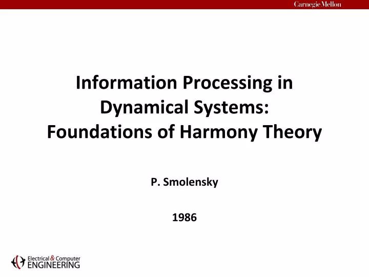 information processing in dynamical systems foundations of harmony theory