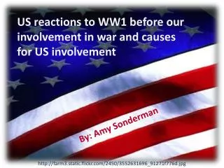 US reactions to WW1 before our involvement in war and causes for US involvement